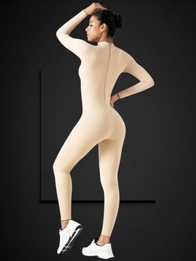 One Piece Tummy Control Yoga Bodysuit ▪︎ Flesh ▪︎ Sz LG